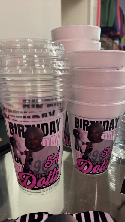 12 custom foam cups